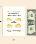 Funny Fathers Day Greeting Card Cheesy Mustache Design - Size