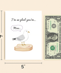 Funny Seagull Greeting Card Cute and Modern Design - Size