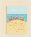 Funny Birthday Greeting Card Cute Crab Party Design - Front