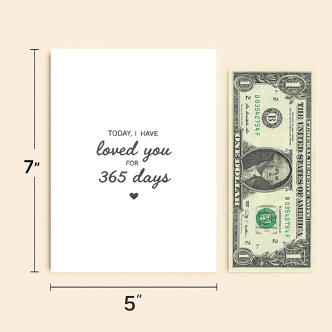 Anniversary Greeting Card Minimalist Modern Design - Size