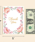 Thank You Card Elegant Floral Design - Size