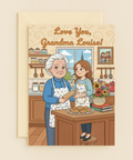 Love You Grandma Louise Baking Kitchen Cookies Flowers Card product image