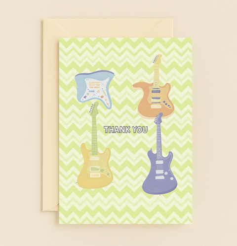 electric guitar thank you card