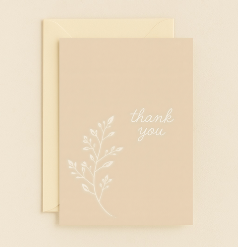 elegant branch thank you card