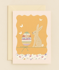 elegant bunny with decorative egg card