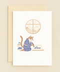 elegant cat calligraphy love card