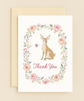 elegant deer floral thank you card
