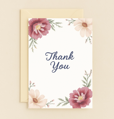 elegant floral appreciation card