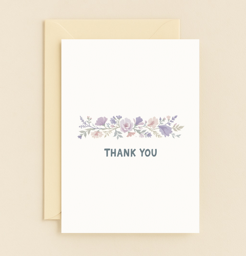 elegant floral thank you card