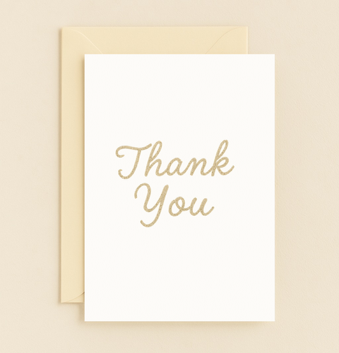 elegant gold thank you card