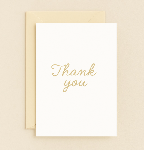 elegant golden thank you card