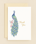 elegant peacock thank you card