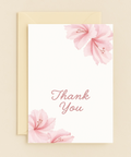 elegant pink floral thank you card