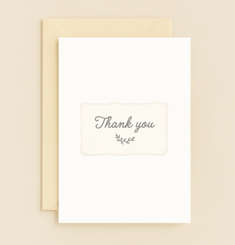 elegant thank you card with floral design