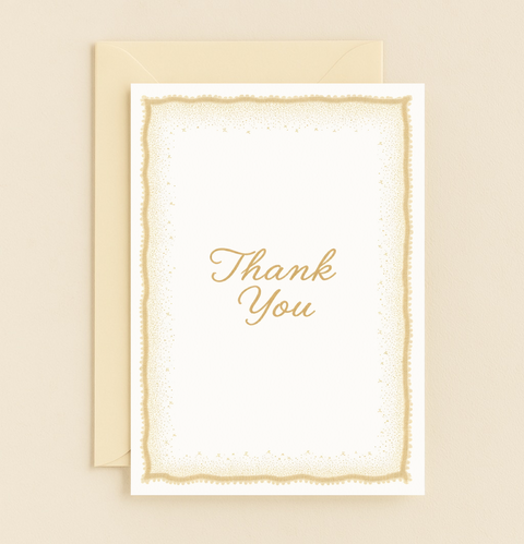 elegant thank you golden border card