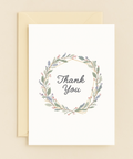 elegant wreath thank you card