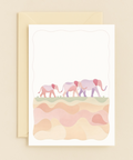 elephant family pastel card