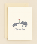 elephant love mom flower card