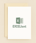 excellent spreadsheet pun card