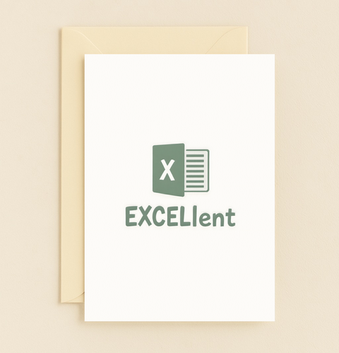 excellent spreadsheet pun card