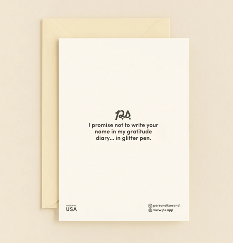 Thank You Greeting Card with Elegant Border - Back