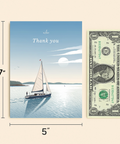 Thank You Greeting Card Sailboat Illustration - Size