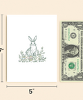 Easter Greeting Card Cute Illustrated Bunny and Eggs Design - Size