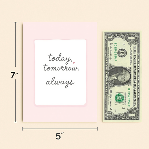 Romantic Greeting Card Handwritten Heart Design - Size