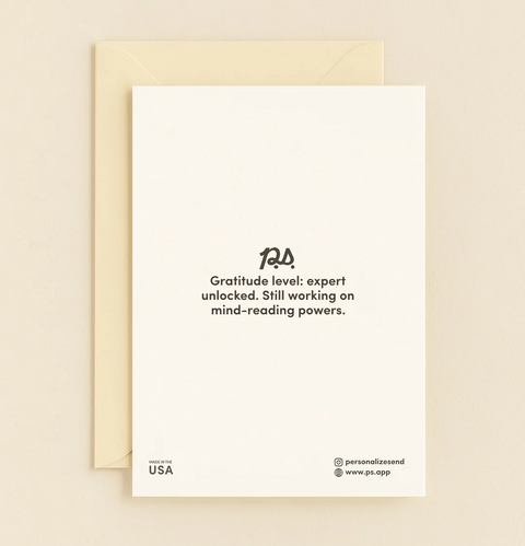 Thank You Greeting Card Floral Modern Design - Back