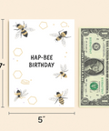 Funny Birthday Greeting Card Illustrated Bee Design - Size