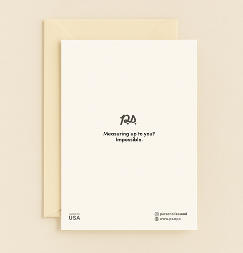 Back of You Rule Ruler Design Card with P.S. message