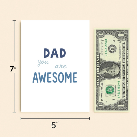 Dad You Are Awesome Greeting Card Modern Design - Size