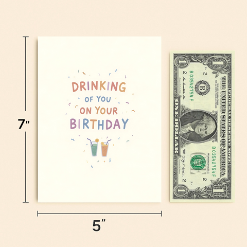 Funny Birthday Card Modern Cocktail Design - Size