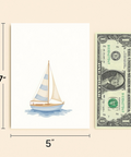 Sailboat Greeting Card Modern Minimalist Design - Size