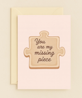 Romantic Puzzle Piece Greeting Card Cute Love Note - Front