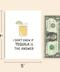 Funny Tequila Greeting Card with Lime Illustration - Size