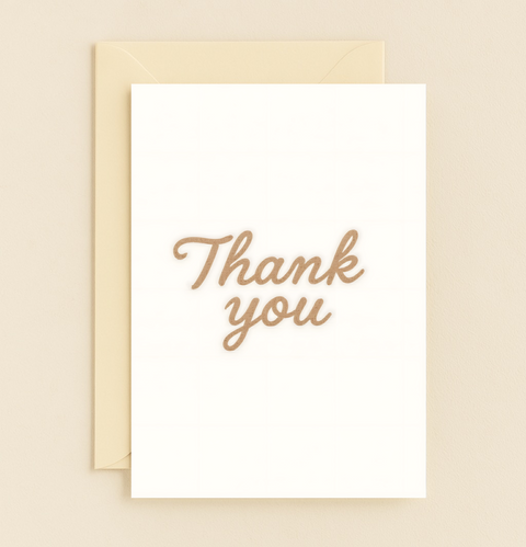 Thank You Card Modern Kraft Paper Design - Front