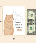 Funny Mothers Day Card Cute Mama Bear Illustration - Size