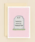 farewell twenties tombstone card