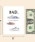 Funny Fathers Day Card Modern Shoes Design - Size