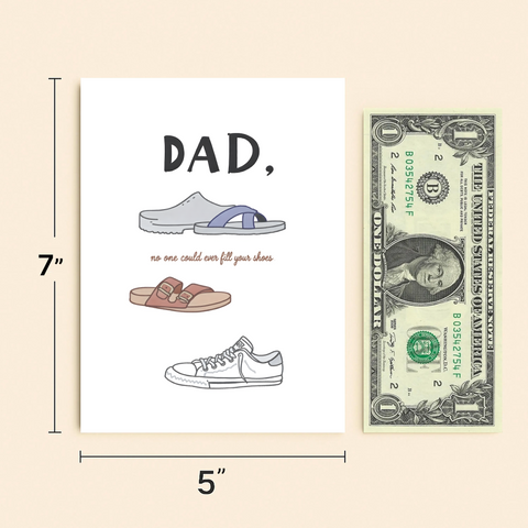 Funny Fathers Day Card Modern Shoes Design - Size