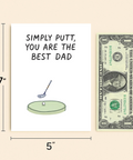 Funny Fathers Day Card Golf Pun Illustrated - Size