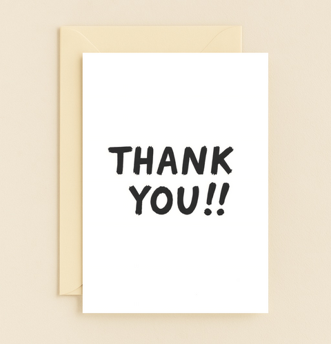 Thank You Greeting Card Bold Design Modern Stationery - Front