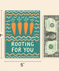 Encouragement Greeting Card Cute Carrot Design - Size