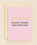 five star excellent husband card