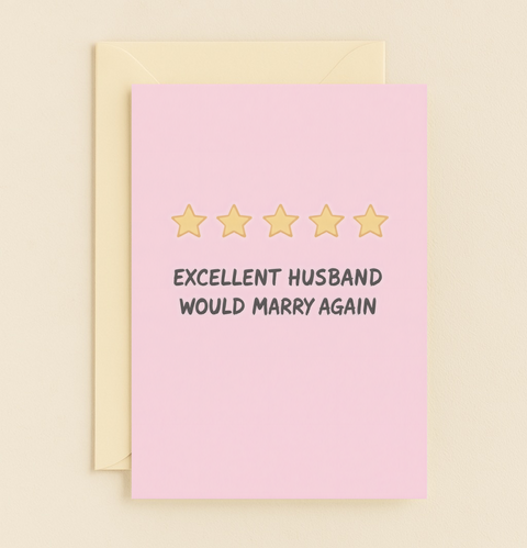 five star excellent husband card