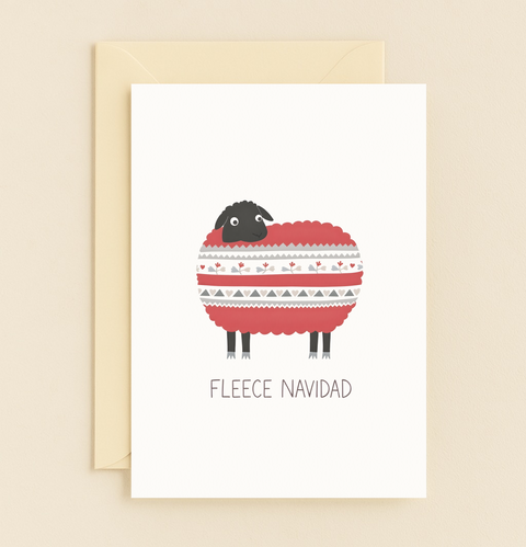 fleece navidad sheep card