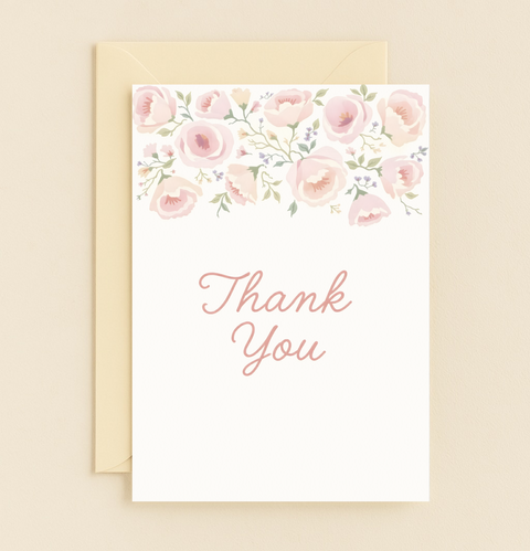 floral blossom thank you card