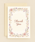floral border elegant thank you card