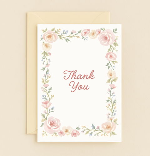 floral border gratitude card
